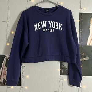 new york cropped sweatshirt